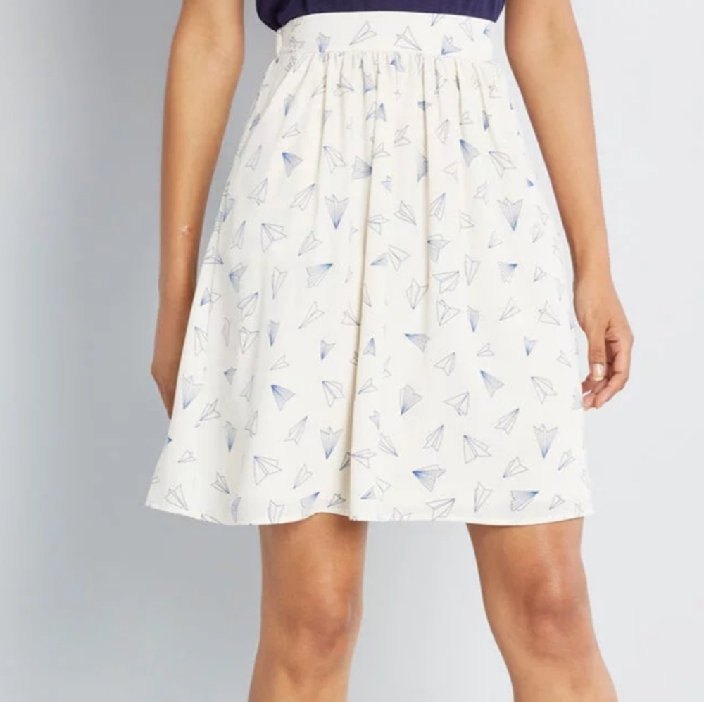ISO Modcloth Casual Creativity Skirt (Plane Print)
